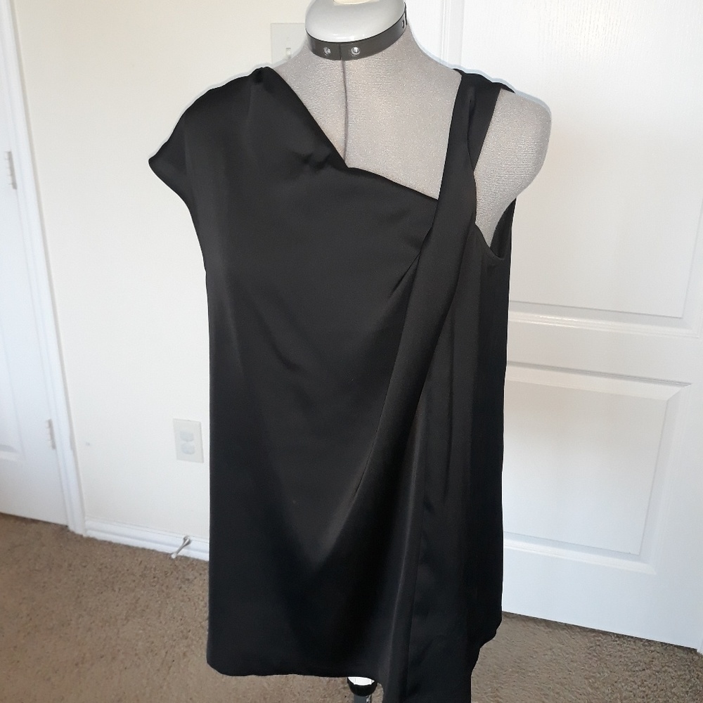 Asymmetrical Black Blouse